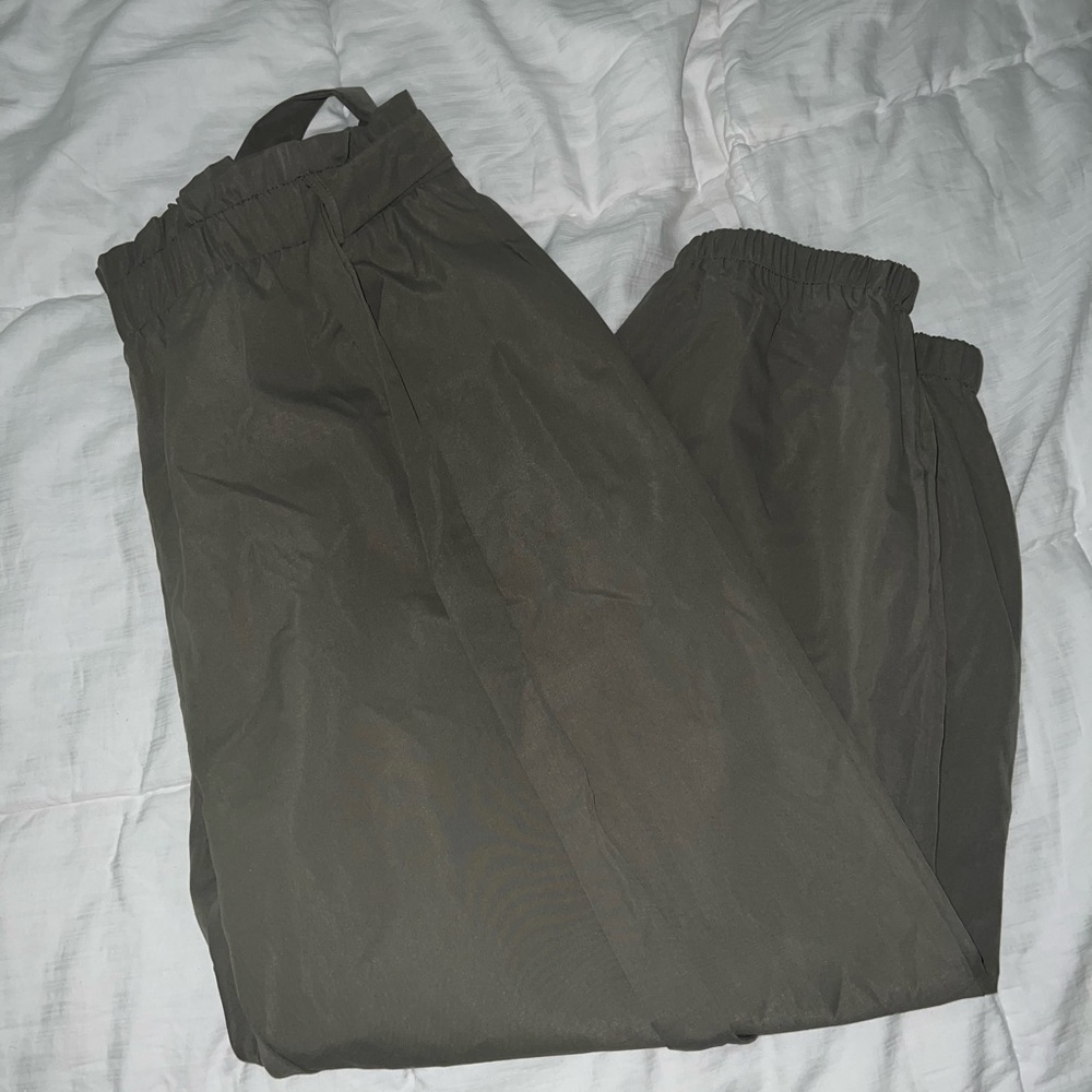 Plus size paper bag waist jogger pants